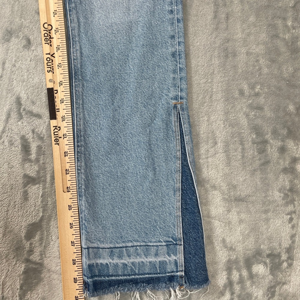 American Eagle Jeans 0R 90s Low Rise Skinny Kick Light Distressed Side Slit - Picture 2 of 7